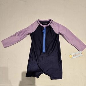 Cat & Jack Purple and Navy Kids Swim Rashguard